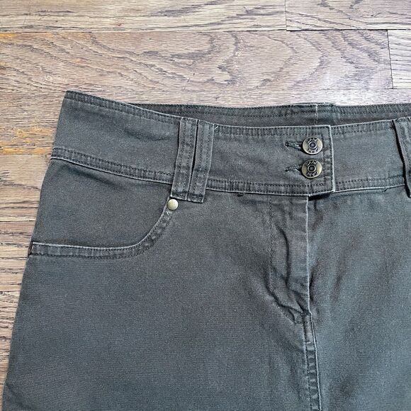 CAbi Twill Olive Green Mini Short Skirt Pockets Cotton Stretch Size 12 # 948 - Picture 7 of 11